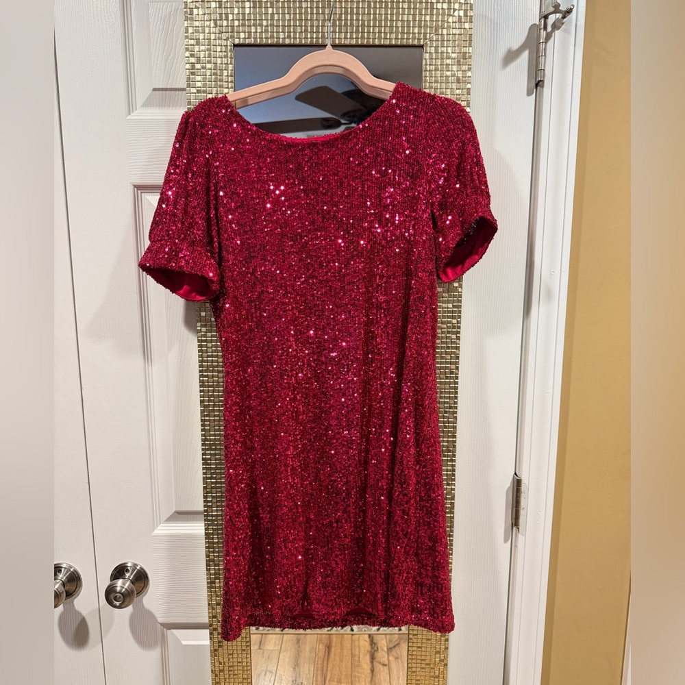 Cable & Gauge Pink Sequin Mini Dress